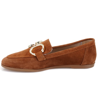 Kadın Kahve Süet Deri Loafer