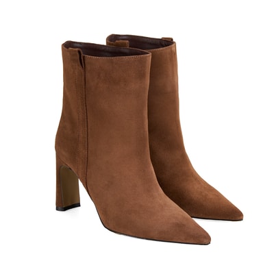 Kadın Kahve Süet Topuklu Bot