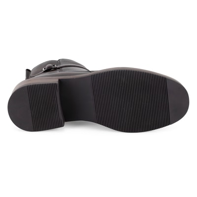 Kadın Kahve Toka Aksesuarlı Deri Bot