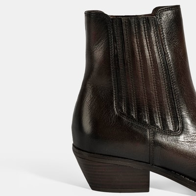 Kadın Kahve Topuklu Deri Bot