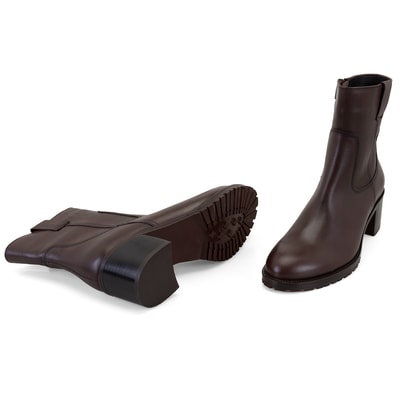 Kadın Kahve Topuklu Deri Bot
