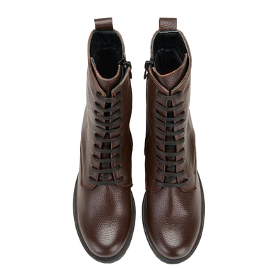 Kadın Kahve Topuklu Deri Bot