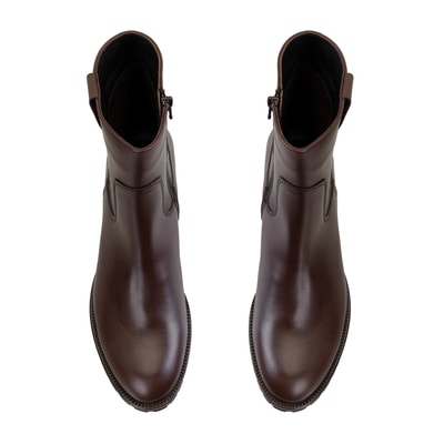 Kadın Kahve Topuklu Deri Bot