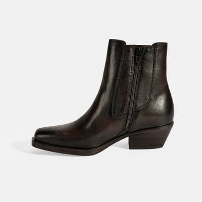 Kadın Kahve Topuklu Deri Bot