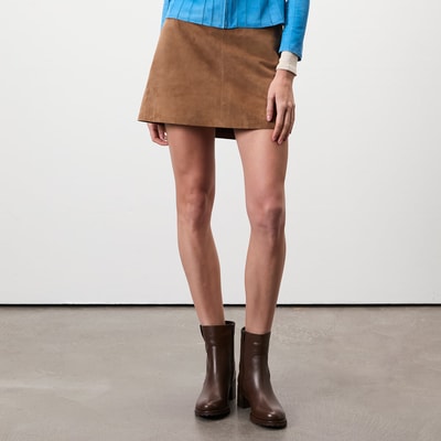 Kadın Kahve Topuklu Deri Bot