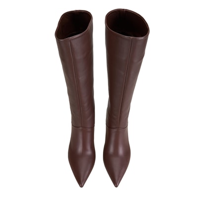 Kadın Kahve Topuklu Deri Çizme