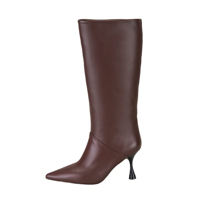 Kadın Kahve Topuklu Deri Çizme