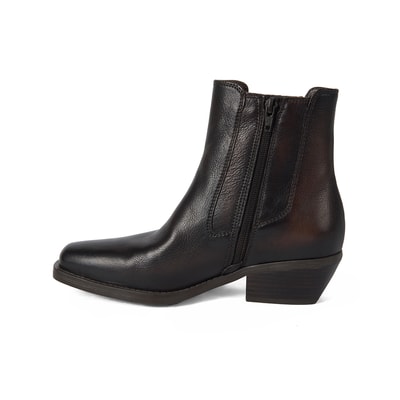 Kadın Kahve Topuklu Deri Kovboy Botu