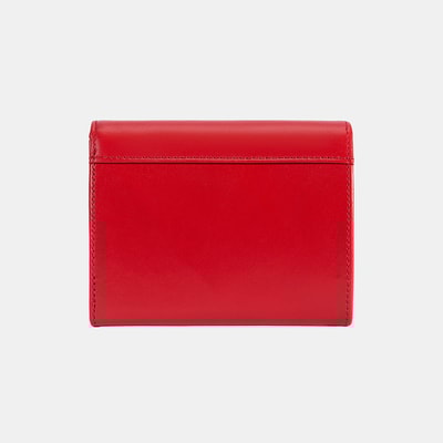 Kadın Kırmızı D Logolu Deri Cüzdan