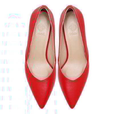 Kadın Kırmızı Deri Klasik Ayakkabı