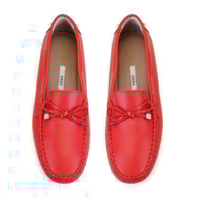 Kadın Kırmızı Deri Loafer