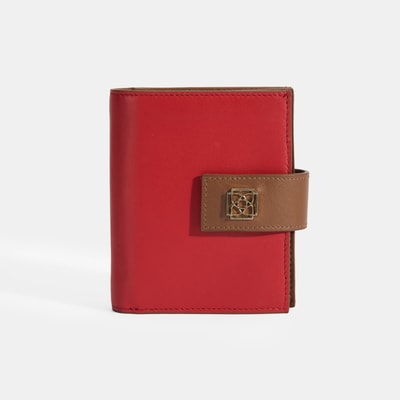 Kadın Kırmızı / Kahve Deri Cüzdan