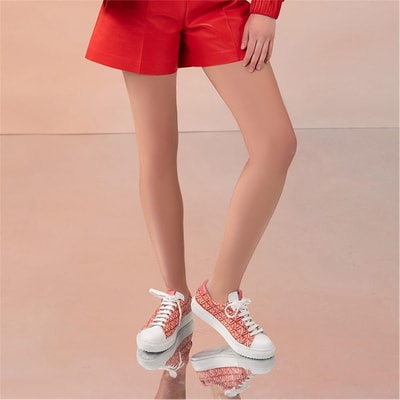 Kadın Kırmızı Monogram Spor Ayakkabı