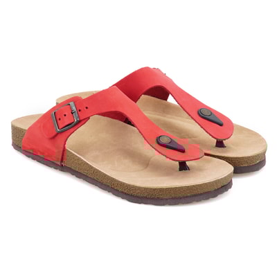 Kadın Kırmızı Nubuk Terlik