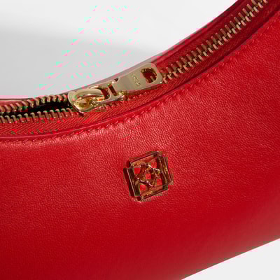 Kadın Kırmızı Omuz Askılı Mini Deri El Çantası