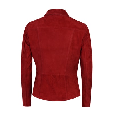 Kadın Kırmızı Süet Deri Ceket