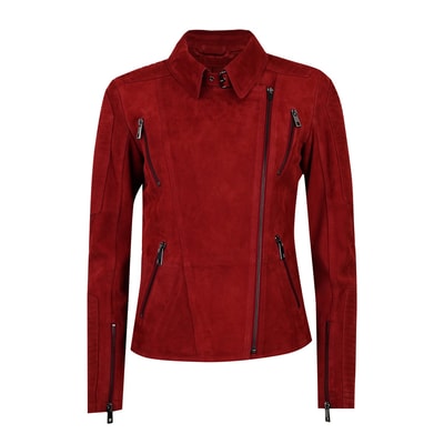 Kadın Kırmızı Süet Deri Ceket