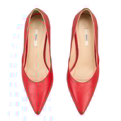 Kadın Kırmızı Topuklu Deri Stiletto