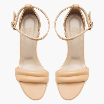 Kadın Krem Topuklu Sandalet 