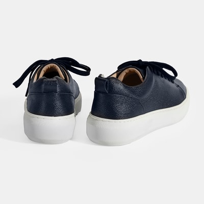 Kadın Lacivert Bağcıklı Deri Günlük Ayakkabı