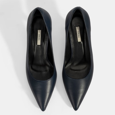 Kadın Lacivert Deri Stiletto