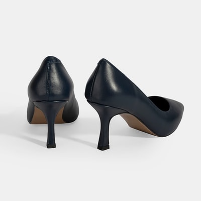 Kadın Lacivert Deri Stiletto