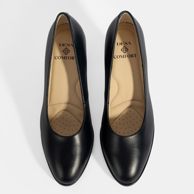 Kadın Lacivert DesaComfort Deri Topuklu Ayakkabı