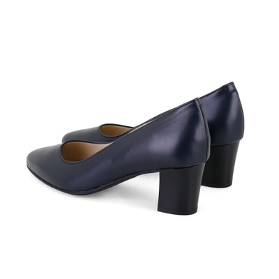 Kadın Lacivert Topuklu Deri DesaComfort Klasik Ayakkabı