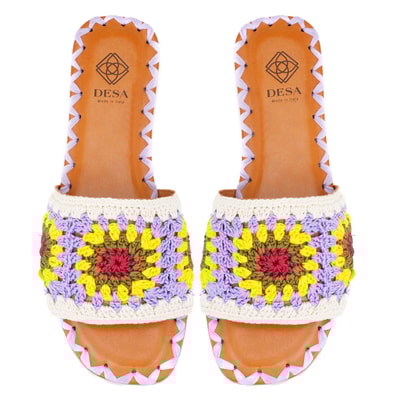 Kadın Lila Triko Örgülü Terlik