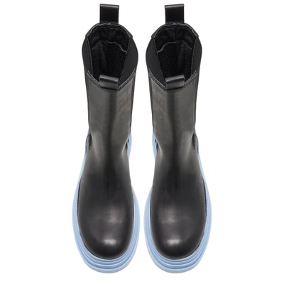 Kadın Mavi Deri Chelsea Bot