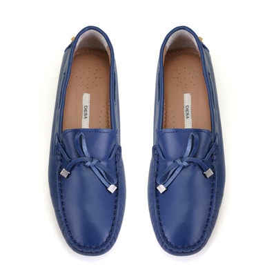 Kadın Mavi Deri Loafer