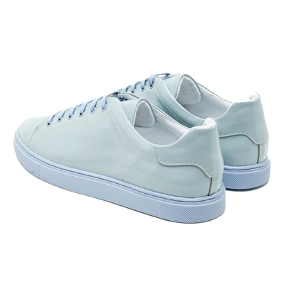 Kadın Mavi Rugan Deri Spor Ayakkabı