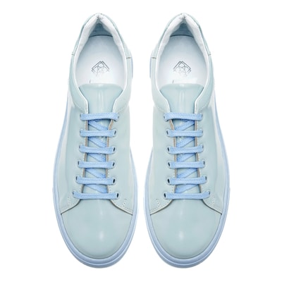 Kadın Mavi Rugan Deri Spor Ayakkabı