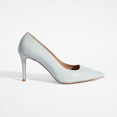 Kadın Mavi Rugan Topuklu Ayakkabı