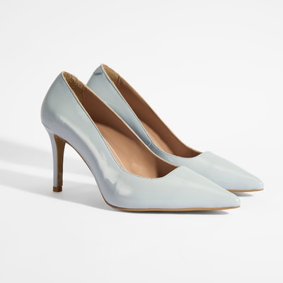 Kadın Mavi Rugan Topuklu Ayakkabı