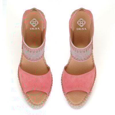 Kadın Pembe Dolgu Topuklu Espadril Sandalet