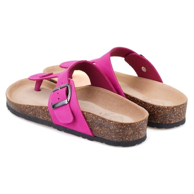 Kadın Pembe Parmak Arası Nubuk Deri Terlik