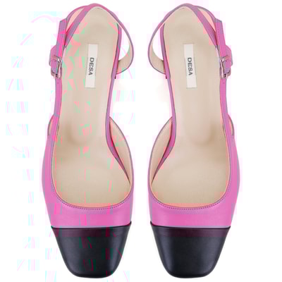 Kadın Pembe Topuklu Deri Ayakkabı