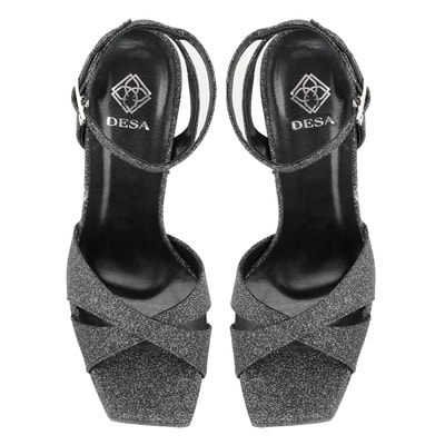 Kadın Platin Platform Topuklu Abiye Sandalet