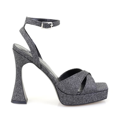 Kadın Platin Platform Topuklu Abiye Sandalet