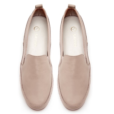 Kadın Pudra Deri Günlük Comfort Ayakkabı