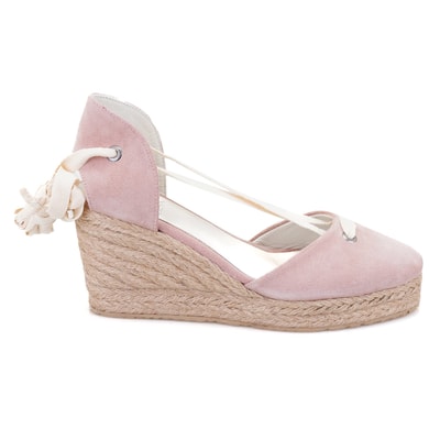Kadın Pudra Dolgu Topuk Süet Espadril