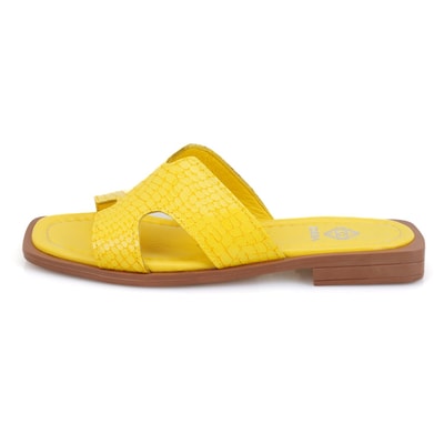 Kadın Sarı Deri Terlik