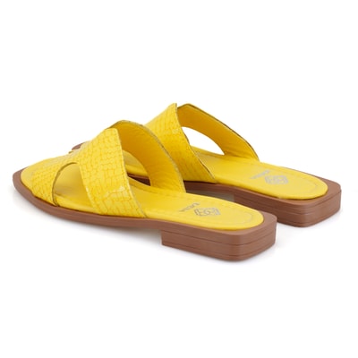 Kadın Sarı Deri Terlik