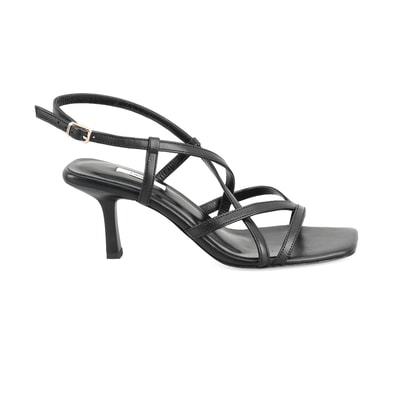 Kadın Siyah Ayarlanabilir Tokalı Deri Sandalet