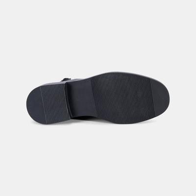 Kadın Siyah Ayarlanabilir Tokalı Deri Bot