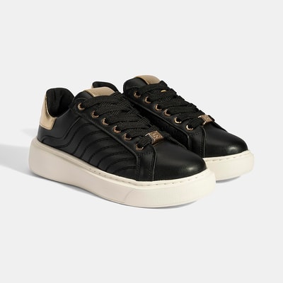 Kadın Siyah Bağcıklı Spor Ayakkabı