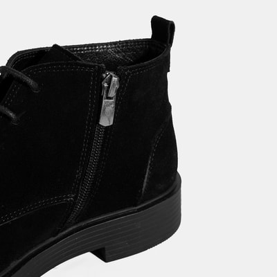 Kadın Siyah Bağcıklı Süet Bot