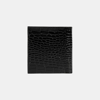 Kadın Siyah Baskılı Rugan Deri Cüzdan