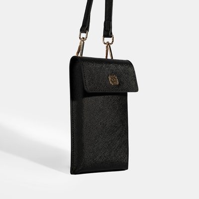 Kadın Siyah Çapraz Telefon Çantası 